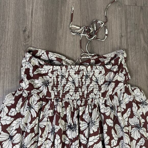 J Crew Cutout Halter Floral Cotton Voile Midi Beach Dress US Women's L New - Picture 5 of 9